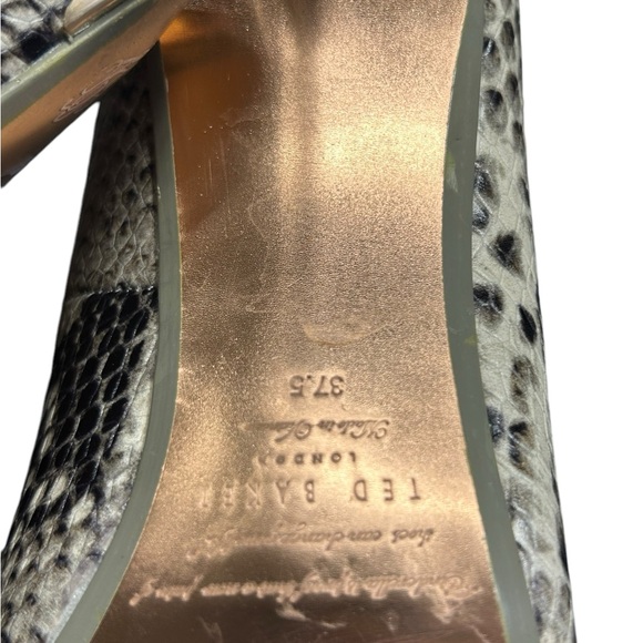 TED BAKER ISIBELY high heels shoes natural snake print leather size 37.5 EUC - Picture 8 of 10